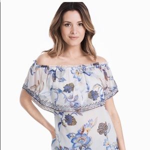 WHBM Off the Shoulder Floral Top NWOT White House Black Market